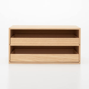 Mujirushi Ryohin Wooden Tray Storage 2 Drawers Japan 25.2X17X12.6Cm - YOYO JAPAN