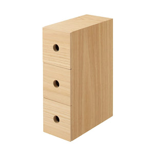 Muji Wooden Small Storage 3 Tier Japan - 8.4X17X25.2Cm - YOYO JAPAN