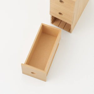 Muji Wooden Small Storage 3 Tier Japan - 8.4X17X25.2Cm - YOYO JAPAN