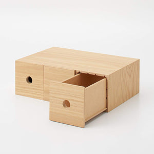 Muji Wooden Small Storage 3 Tier Japan - 8.4X17X25.2Cm - YOYO JAPAN