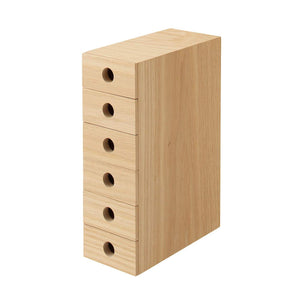 Mujirushi Ryohin 82603330 6-Tier Wooden Small Storage 8.4 X 17 X 25.2 Cm Japan - YOYO JAPAN