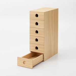 Mujirushi Ryohin 82603330 6-Tier Wooden Small Storage 8.4 X 17 X 25.2 Cm Japan - YOYO JAPAN