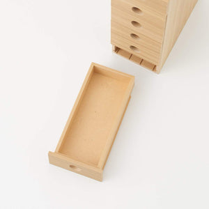 Mujirushi Ryohin 82603330 6-Tier Wooden Small Storage 8.4 X 17 X 25.2 Cm Japan - YOYO JAPAN