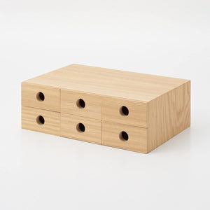 Mujirushi Ryohin 82603330 6-Tier Wooden Small Storage 8.4 X 17 X 25.2 Cm Japan - YOYO JAPAN