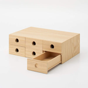 Mujirushi Ryohin 82603330 6-Tier Wooden Small Storage 8.4 X 17 X 25.2 Cm Japan - YOYO JAPAN
