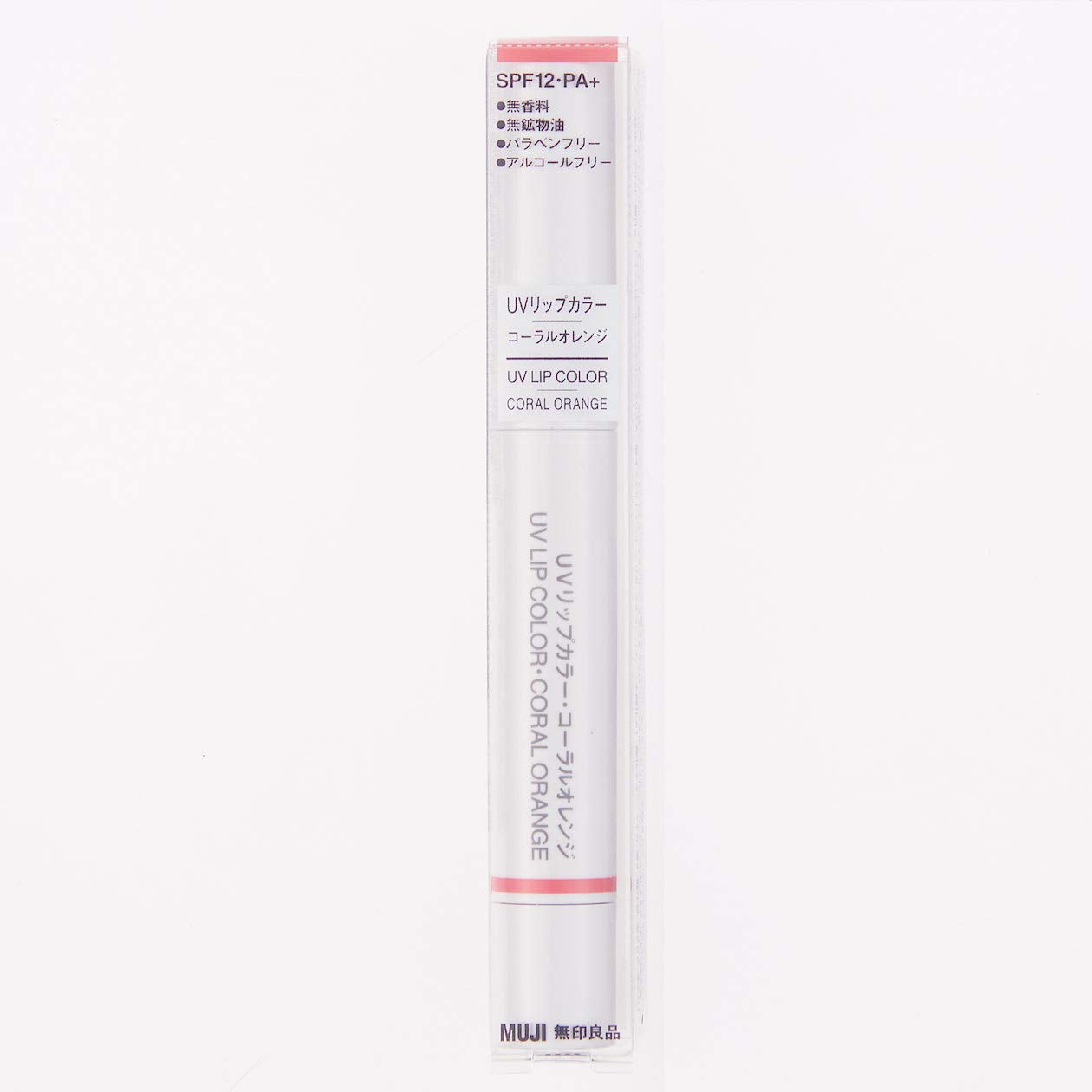 Muji Coral Orange UV Lip Color with SPF12 PA+ 1.6g - YOYO JAPAN