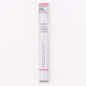 Muji Coral Orange UV Lip Color with SPF12 PA+ 1.6g - YOYO JAPAN