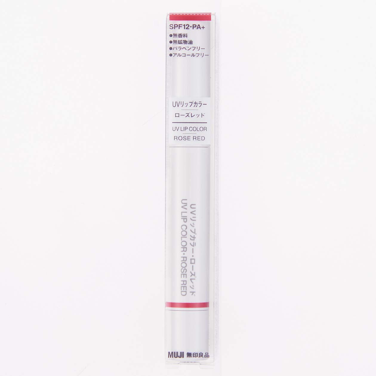 Muji SPF12 PA+ UV Lip Color 1.6g - Rose Red Shade - YOYO JAPAN