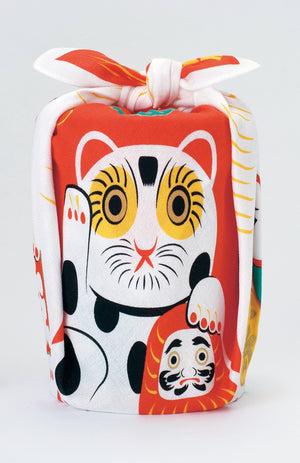 Musubi Furoshiki 48Cm Maneki Neko Kohaku Made In Japan 20464-105 - YOYO JAPAN