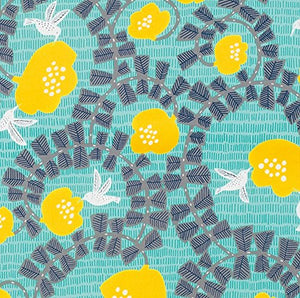 Musubi Furoshiki 70Cm Hummingbird Green Made In Japan 21414-205 - YOYO JAPAN