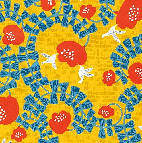 Musubi Furoshiki 70Cm Hummingbird Yellow Made In Japan 21414-206 Kohare Kata - YOYO JAPAN