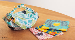 Musubi Furoshiki 70Cm Cat & Bird Green Made In Japan - 21414-214 21414-214 Kohare - YOYO JAPAN