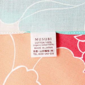 Musubi Furoshiki 50Cm Himemusubi Adeline Klam Peony Red Organic Cotton Japan - YOYO JAPAN