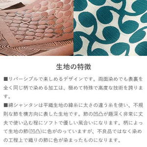 Musubi Furoshiki Chief Isa Pattern Double Sided Weeping Cherry Blossom Pink Mint 48Cm Cotton Japan - YOYO JAPAN