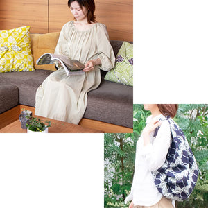 Musubi Furoshiki 3-Way Isa Pattern Plum Red Green Cotton Japan 104Cm - YOYO JAPAN