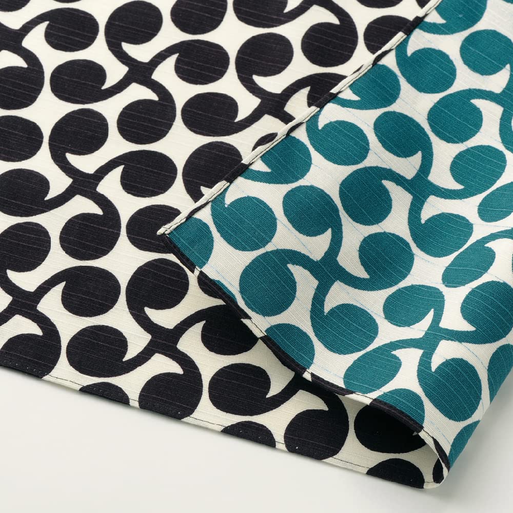 Musubi Furoshiki 3-Way Isa Pattern Reversible Sprout Purple Blue 104Cm Cotton - Japan - YOYO JAPAN