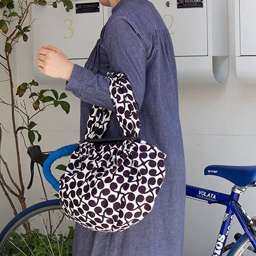 Musubi Furoshiki 3-Way Isa Pattern Reversible Sprout Purple Blue 104Cm Cotton - Japan - YOYO JAPAN