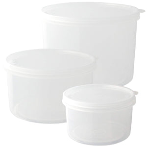 Nagao Round Polypropylene Storage Container Set Made In Japan - 490Ml 900Ml 1700Ml - YOYO JAPAN