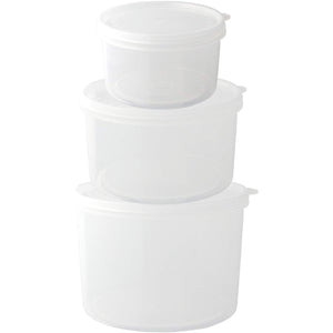 Nagao Round Polypropylene Storage Container Set Made In Japan - 490Ml 900Ml 1700Ml - YOYO JAPAN