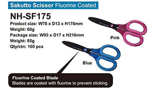 Nakabayashi Japan Scissors Sakut Cut Standard Fluorine Coat Blue Nh-Sf175B - YOYO JAPAN