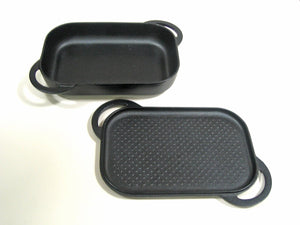 Asahi Nambu Ironware Oven Grill Pan H-400 (Japan Ih & Gas Compatible) - YOYO JAPAN