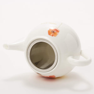 Narumi Chihiro Iwasaki Tea Pot Baby In Poppy Flower 330Cc Japan Red - YOYO JAPAN