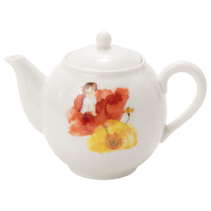 Narumi Chihiro Iwasaki Tea Pot Baby In Poppy Flower 330Cc Japan Red - YOYO JAPAN