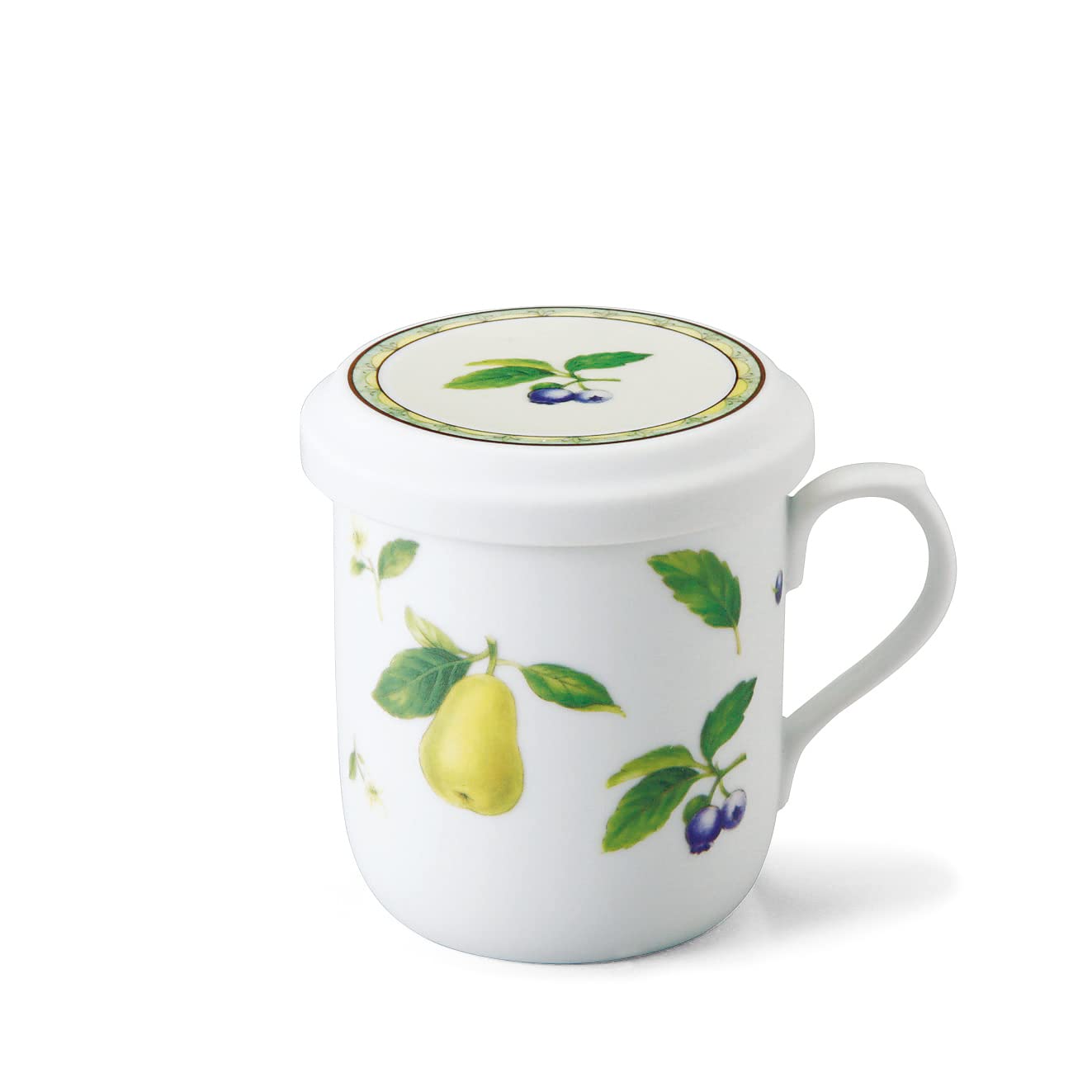 Narumi Mug Pear 290Cc Japan W/Lid Tea Strainer & Microwave Heatable 40978-32930Az - YOYO JAPAN