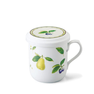 Narumi Mug Pear 290Cc Japan W/Lid Tea Strainer & Microwave Heatable 40978-32930Az - YOYO JAPAN