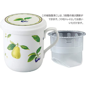 Narumi Mug Pear 290Cc Japan W/Lid Tea Strainer & Microwave Heatable 40978-32930Az - YOYO JAPAN