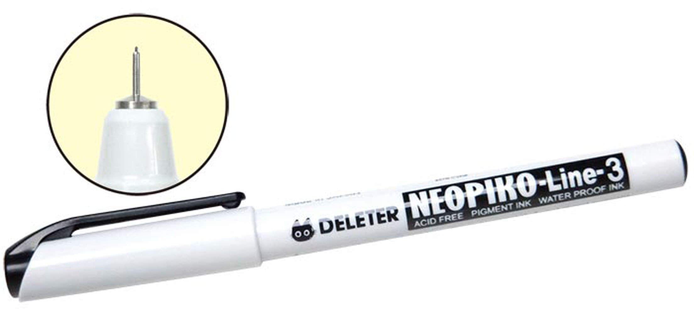 Deleter Neo Pico Line 3 Black Pen 0.03mm - Precision Drawing Tool - YOYO JAPAN