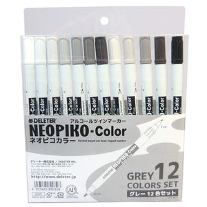 Deleter Neopico Color Gray 12-Color Set for Professional Artists and Designers - YOYO JAPAN