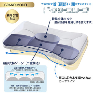 Nishikawa Doctor Sleep Pillow 65X40Cm Gray 2-Layer Polyester Adjustable Height Made In Japan - 650869003 - YOYO JAPAN