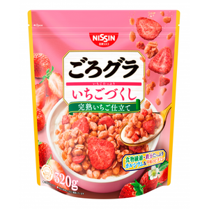 Nissin Gorogura Strawberry Granola High Fiber Breakfast Cereal 320g - YOYO JAPAN