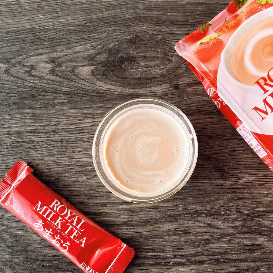 Nittoh Kocha Instant Royal Milk Tea Amaou Strawberry Flavor 8 Sticks - YOYO JAPAN