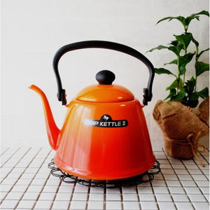 Noda Horo Drip Kettle II Japanese Enamel Gooseneck Kettle White DK-200W - YOYO JAPAN