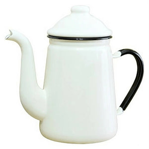 Noda Horo Enamel Coffee Pot #11 - White - YOYO JAPAN