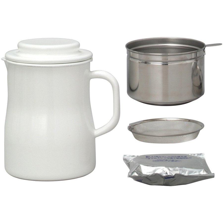 Noda Horo Enamel Oil Filter Pot 800ml - YOYO JAPAN