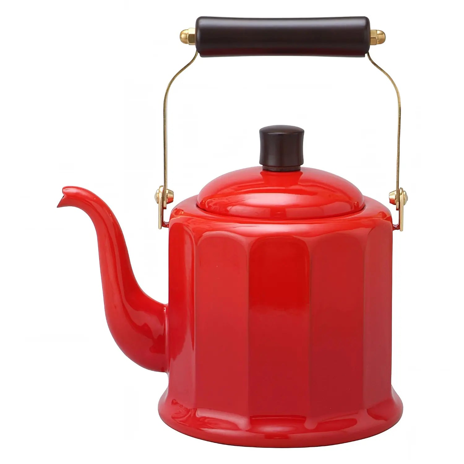 Noda Horo Enamelware Induction Dodecagonal Classic Kettle Red - YOYO JAPAN