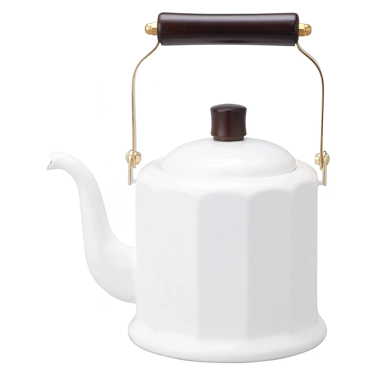 Noda Horo Enamelware Induction Dodecagonal Classic Kettle White - YOYO JAPAN