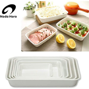 Noda Horo Japan White Enamel Tray Series - YOYO JAPAN