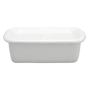 Noda Horo White Series Enamel Rectangle Deep Food Containers With Enamel Lid Large - YOYO JAPAN