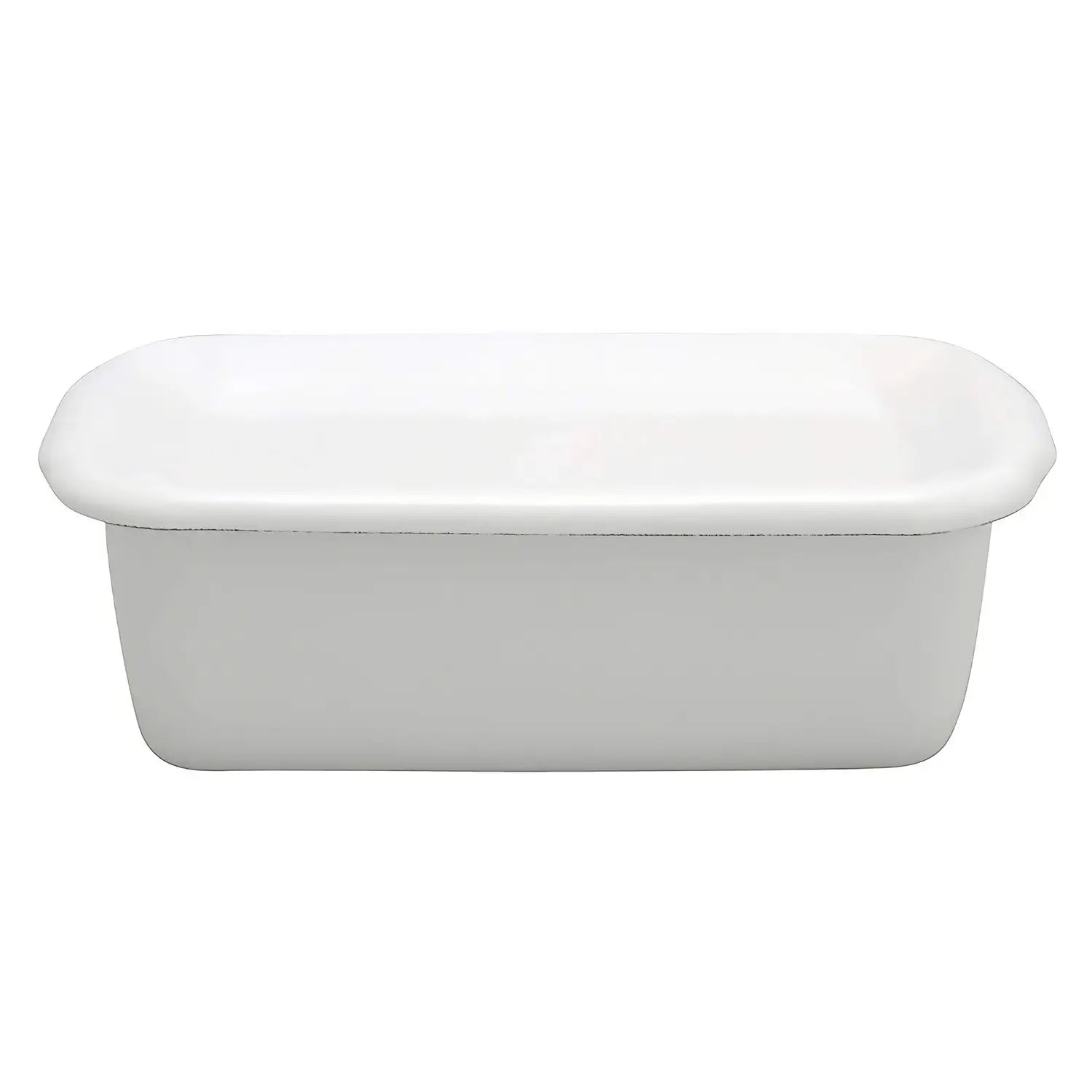 Noda Horo White Series Enamel Rectangle Deep Food Containers With Enamel Lid Large - YOYO JAPAN