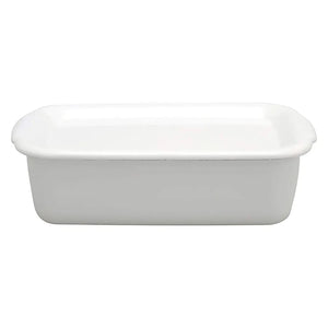 Noda Horo White Series Enamel Rectangle Deep Food Containers With Enamel Lid Medium - YOYO JAPAN
