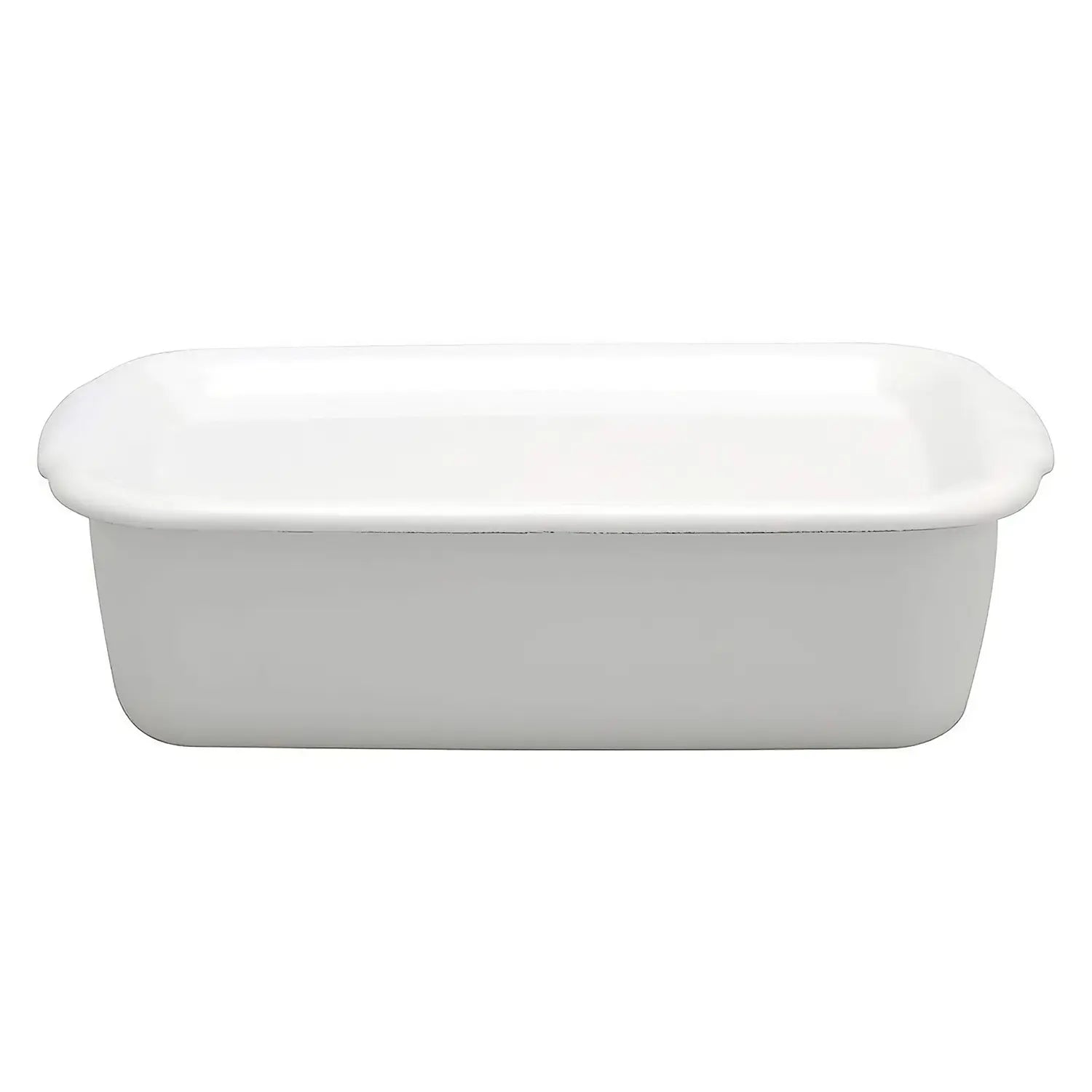 Noda Horo White Series Enamel Rectangle Deep Food Containers With Enamel Lid Medium - YOYO JAPAN