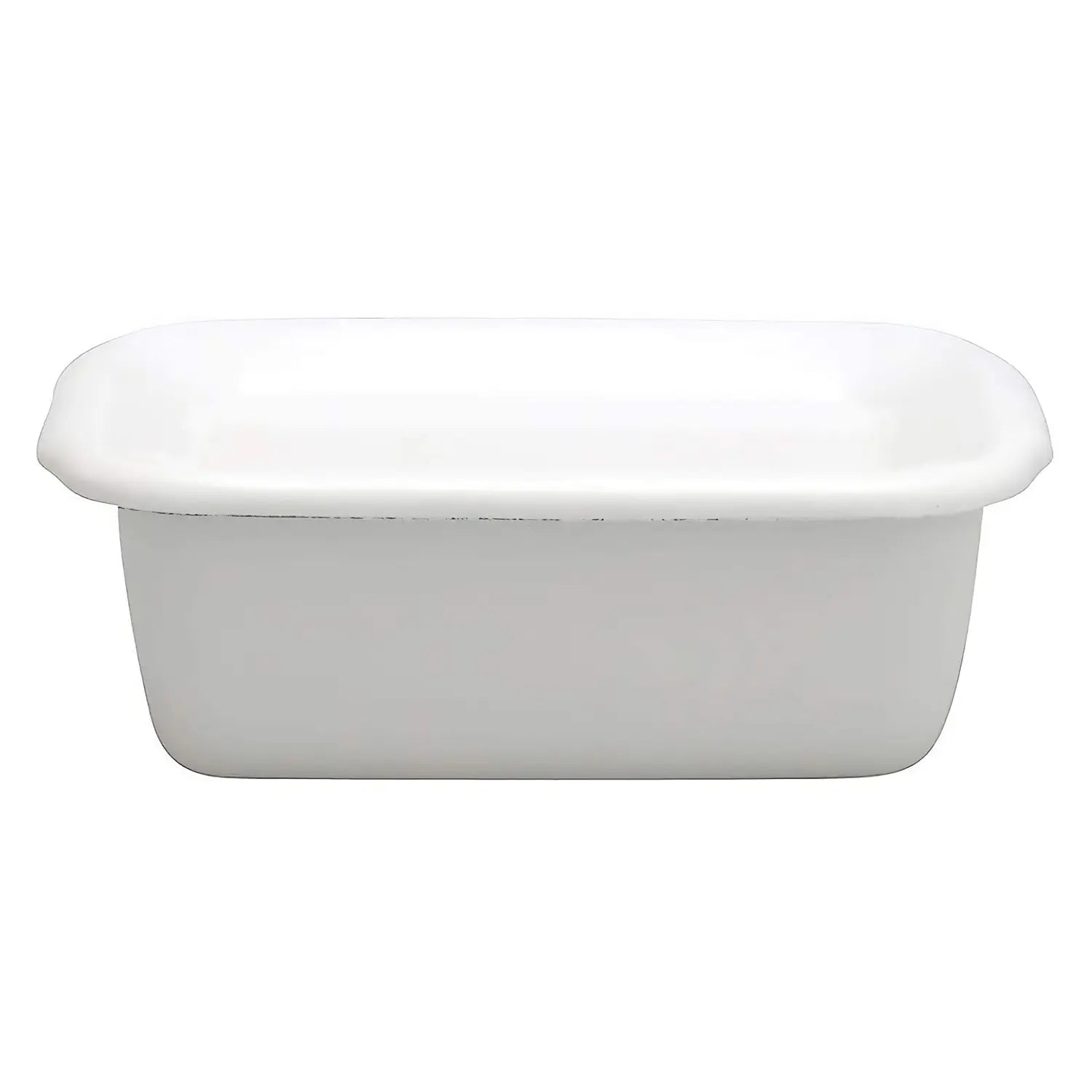 Noda Horo White Series Enamel Rectangle Deep Food Containers With Enamel Lid Small - YOYO JAPAN