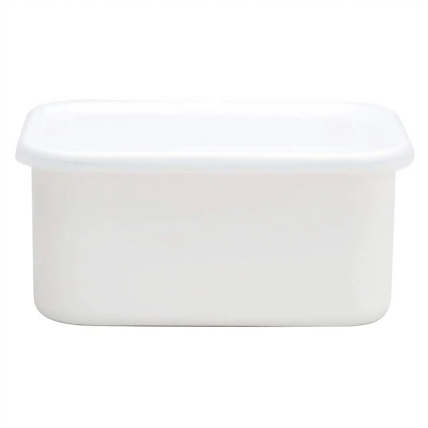 Noda Horo White Series Enamel Rectangle Deep Food Containers With Lid Extra Large - YOYO JAPAN