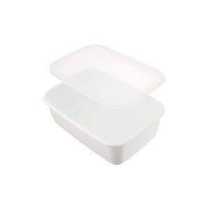 Noda Horo White Series Enamel Rectangle Deep Food Containers With Lid Extra Large - YOYO JAPAN