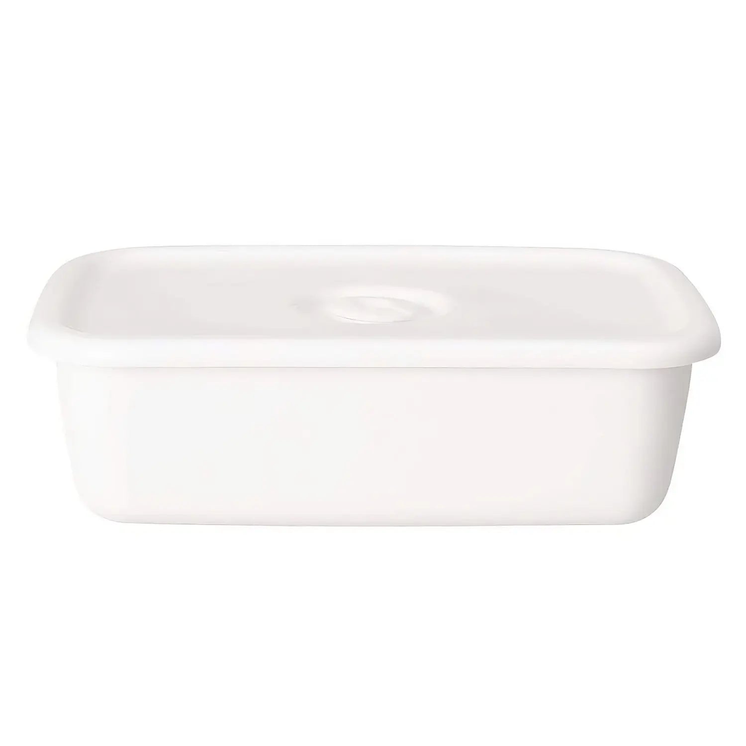 Noda Horo White Series Enamel Rectangle Deep Food Containers With Sealed Lid Large - YOYO JAPAN