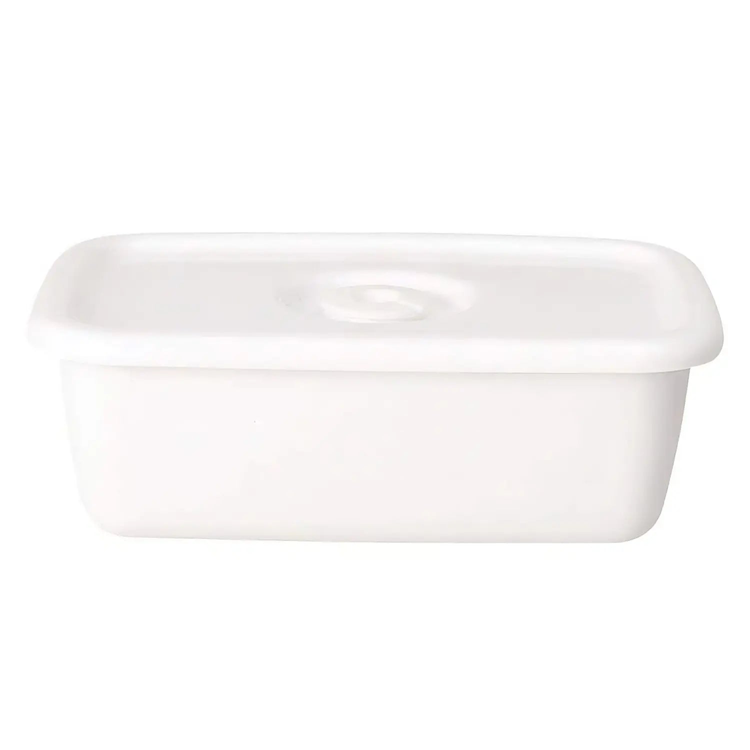 Noda Horo White Series Enamel Rectangle Deep Food Containers With Sealed Lid Medium - YOYO JAPAN